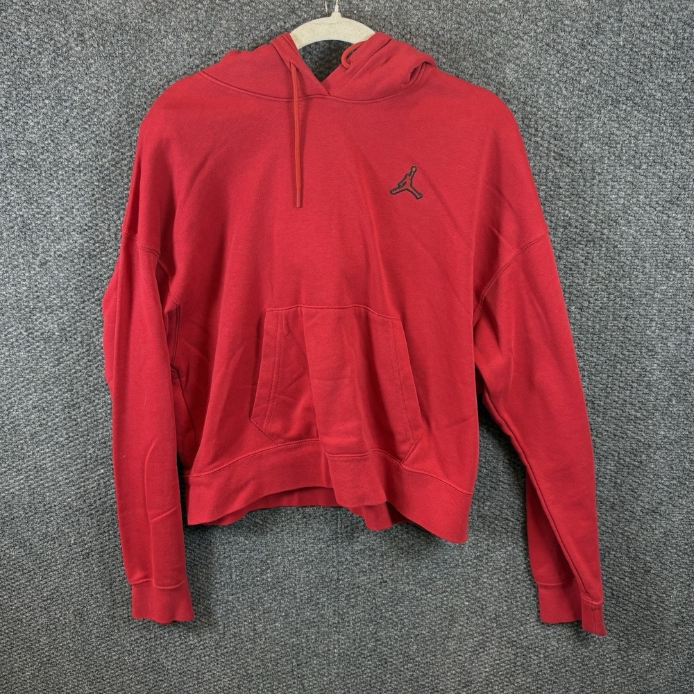 Jordan Red Hoodie Streetwear Women's Sport Size‎ S Loose Fit Crop